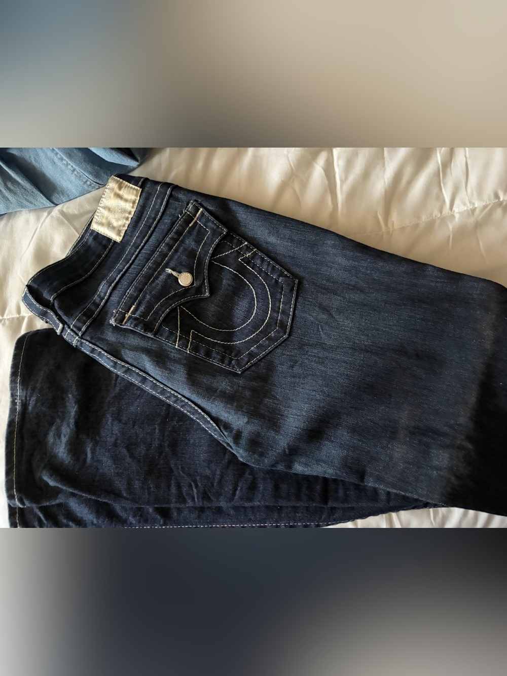 True Religion Women's Dark Blue Flare Jeans